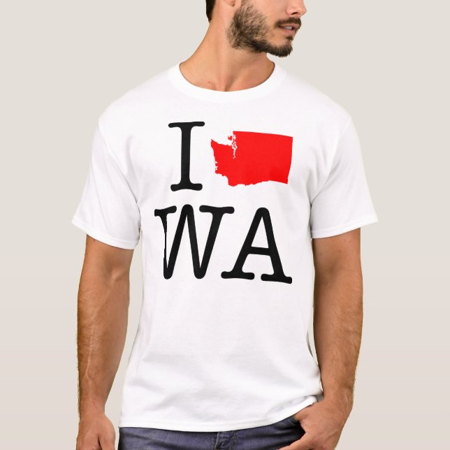 I Love WA Washington T-Shirt (Front)