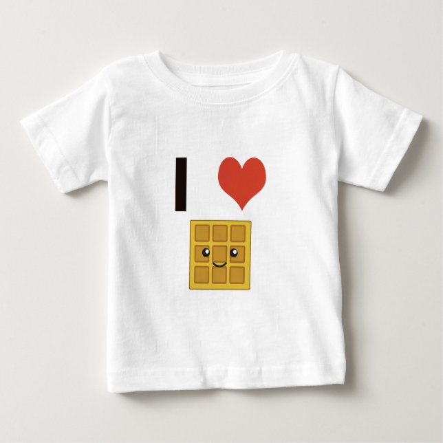 I love Waffles Baby T-Shirt (Front)