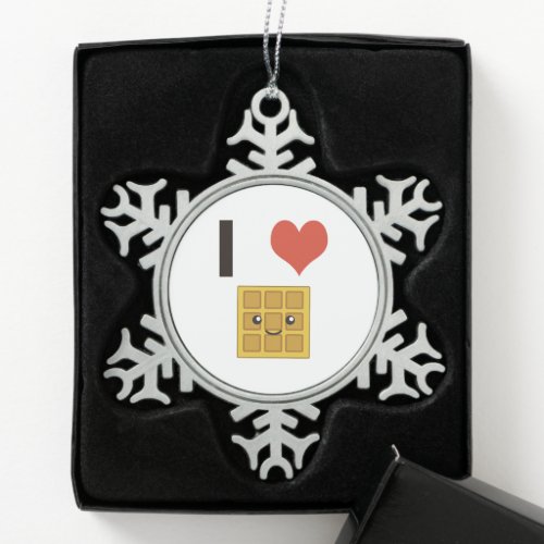 I love Waffles  Metal Ornament