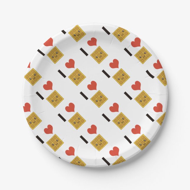 I Love Waffles Paper Plates (Front)