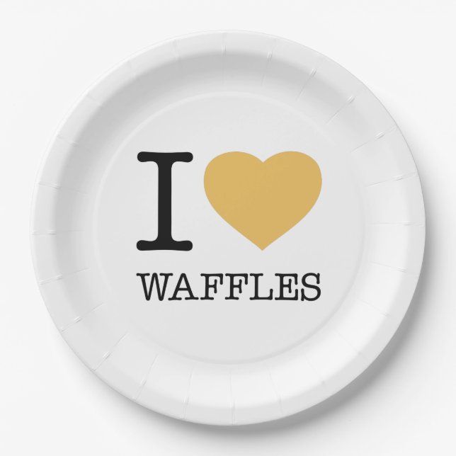 I LOVE WAFFLES PAPER PLATES (Front)