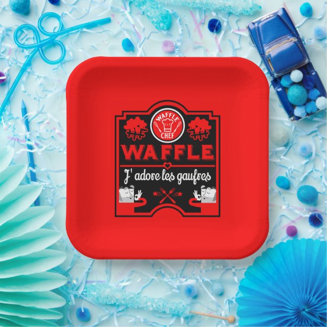 I love Waffles Paper Plates (Party)