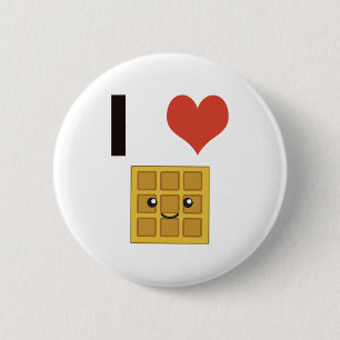 I love Waffles Pinback Button