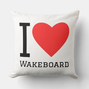 I love wakeboard throw pillow