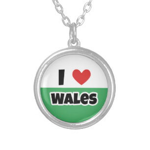 I love Wales Silver Plated Necklace