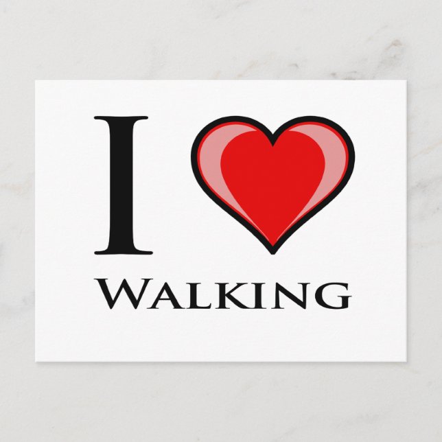 I Love Walking Postcard (Front)