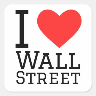 I love Wall Street Square Sticker