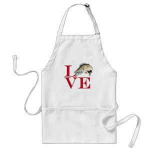I Love Walleye Adult Apron
