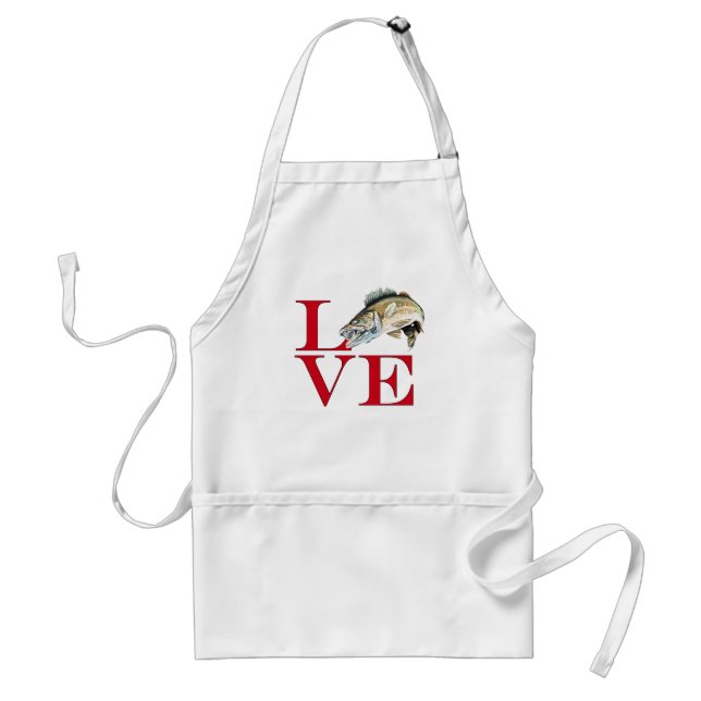 I Love Walleye Adult Apron (Front)