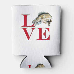 I Love Walleye Can Cooler