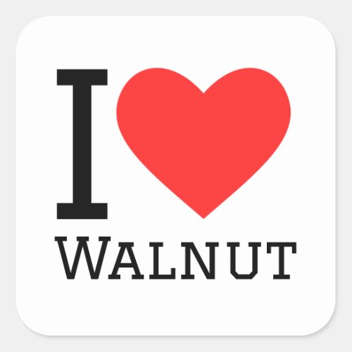 I love walnut square sticker