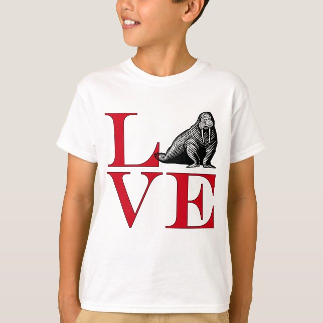 I Love Walruses - Light Colored Tee (Front)