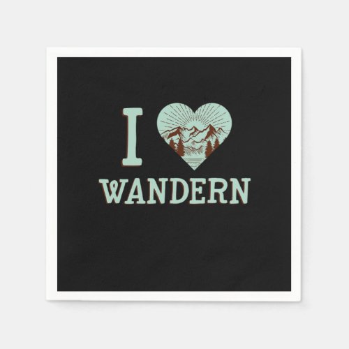 I Love Wandern Wanderer Hiking Hiker Mountains Gif Napkins