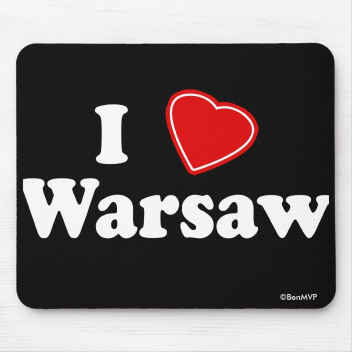 I Love Warsaw Mouse Pad