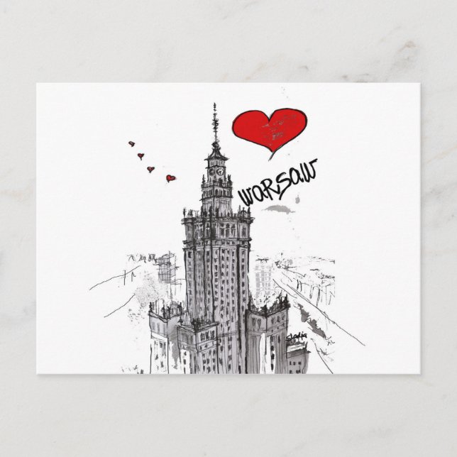 I love Warsaw Postcard (Front)