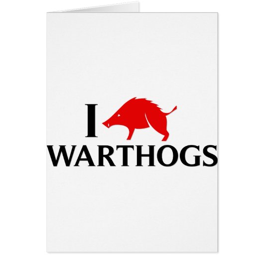 I Love Warthogs Cards (Front)