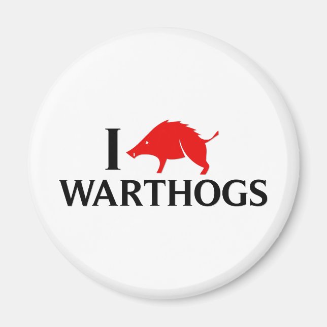 I Love Warthogs Magnet (Front)