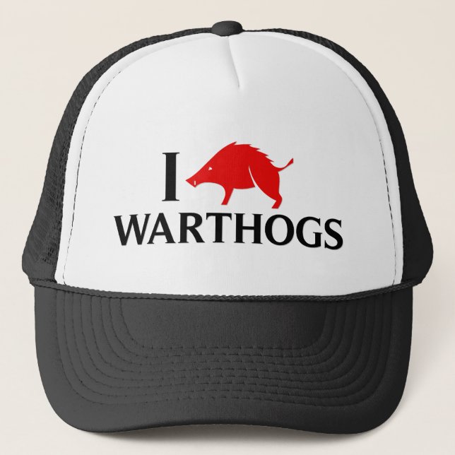 I Love Warthogs Trucker Hat (Front)