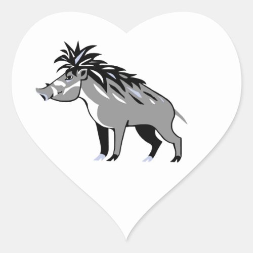 I love Warty PIGS _ Wildlife _ Nature _ Heart Sticker