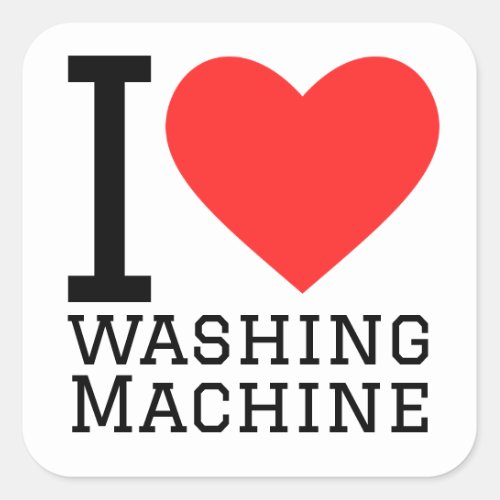 I love washing machine square sticker