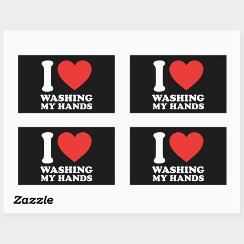 I Love Washing My Hands Rectangular Sticker