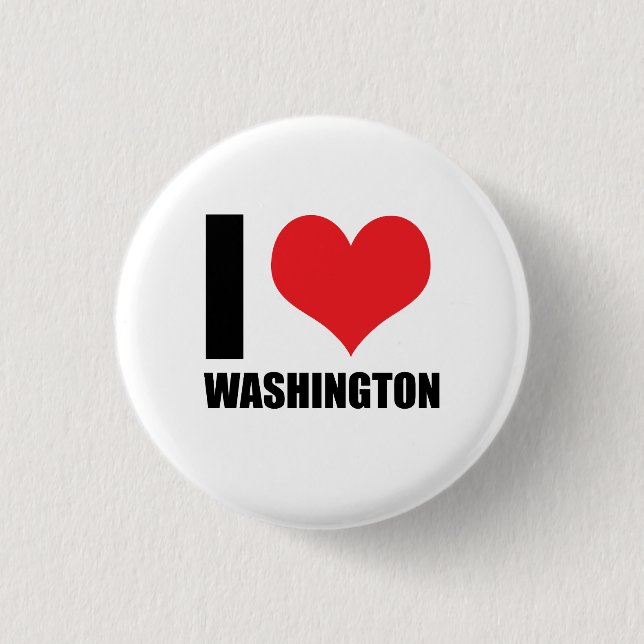 I love Washington Button (Front)