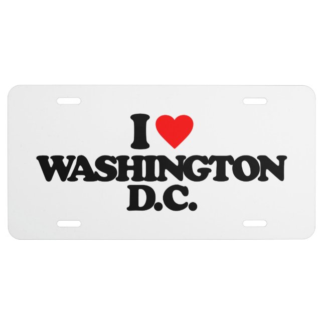 I LOVE WASHINGTON D.C. LICENSE PLATE (Front)