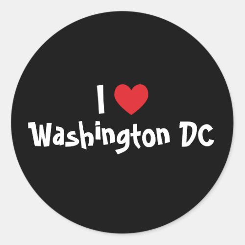 I Love Washington DC Classic Round Sticker