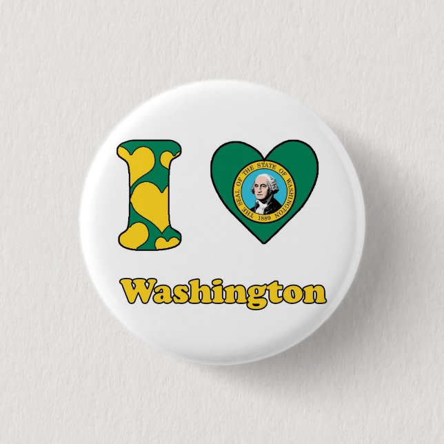 I love Washington Pinback Button (Front)