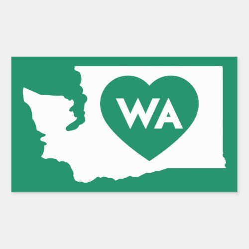 I Love Washington State Rectangle Stickers