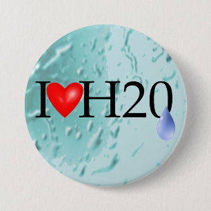 I Love Water Button