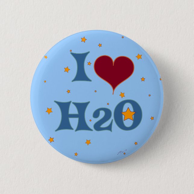 I Love Water! Button (Front)