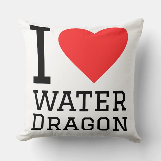 I love water dragon throw pillow (Front)