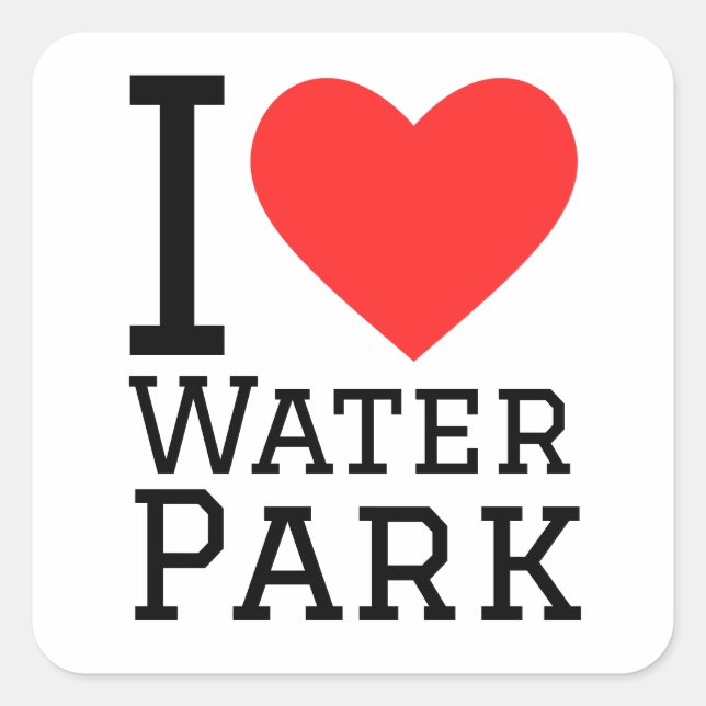 I love water park square sticker (Front)