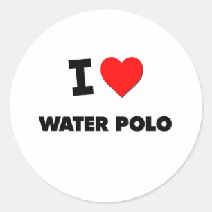 I Love Water Polo Classic Round Sticker
