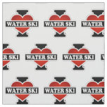 I Love Water Ski Fabric