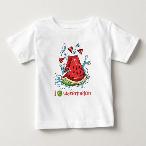 I Love watermelon Baby T_Shirt