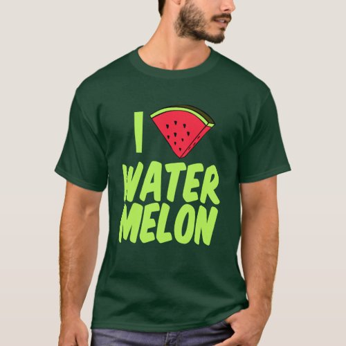 I Love Watermelon Cute Summer T_Shirt