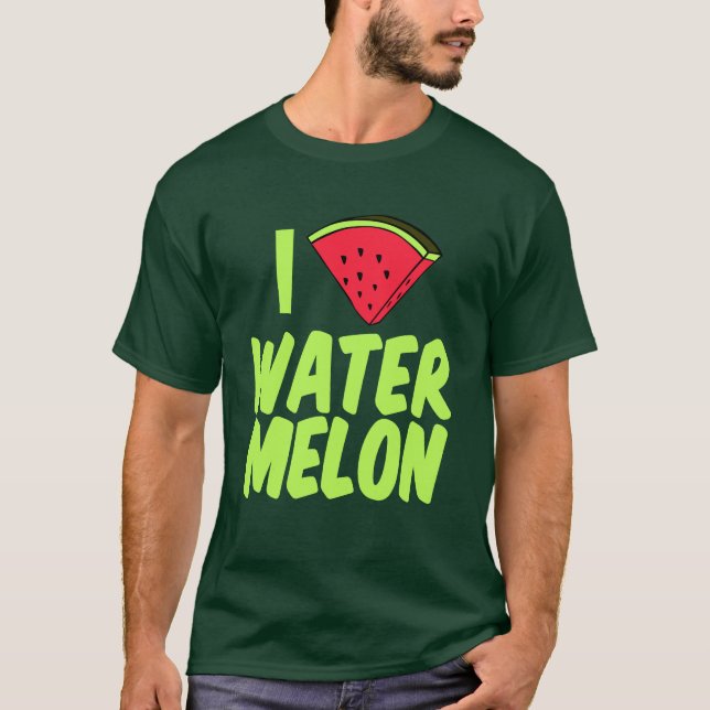 I Love Watermelon Cute Summer T-Shirt (Front)