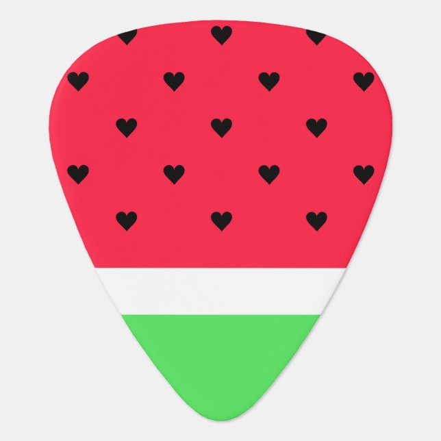 I Love Watermelon Guitar Pick (Front)