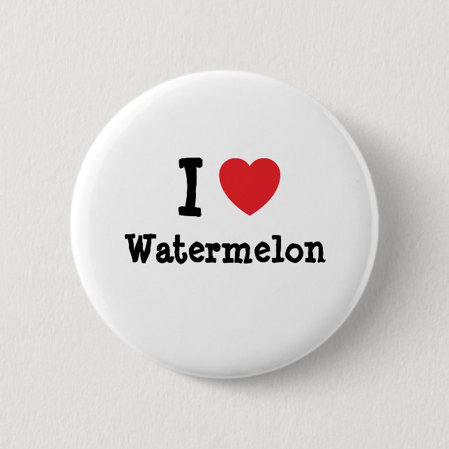 I love Watermelon heart T-Shirt Button (Front)