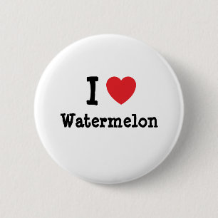 I love Watermelon heart T-Shirt Button