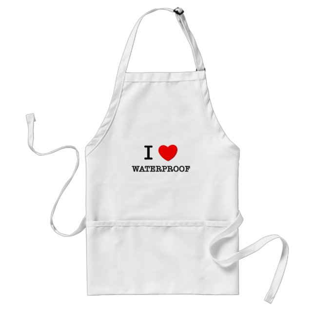 I Love Waterproof Adult Apron (Front)