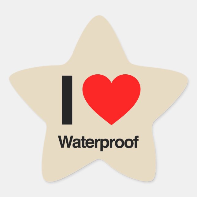 i love waterproof star sticker (Front)