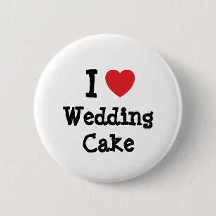 I love Wedding Cake heart T-Shirt Pinback Button