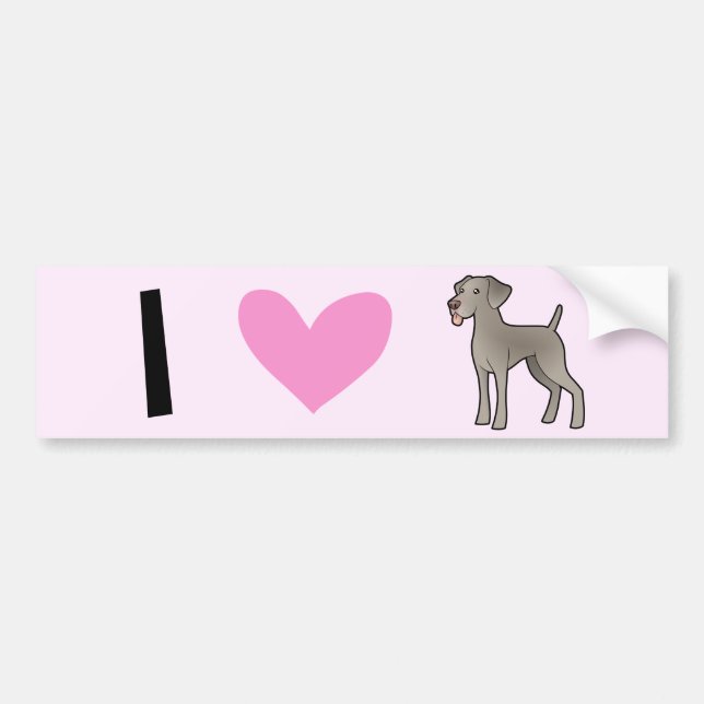 I Love Weimaraners Bumper Sticker (Front)
