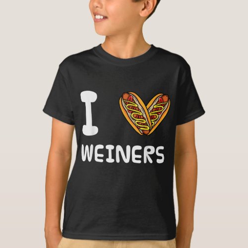 I Love Weiners Hotdogs Frankfurter Wiener Frank Sa T_Shirt