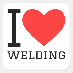 I love welding square sticker