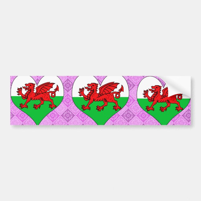 I Love Welsh Bumper Sticker (Front)