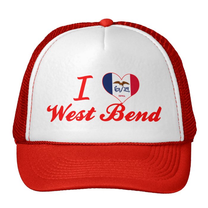 I Love West Bend, Iowa Mesh Hat